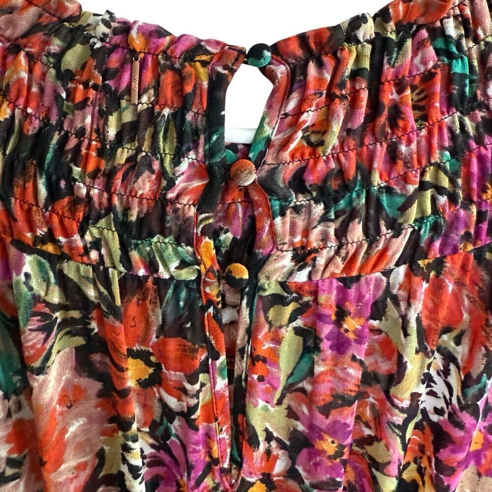 Misa Los Angeles Marin dress lorena Floral Long Sleeve Mini Size S Flirty - Picture 4 of 10